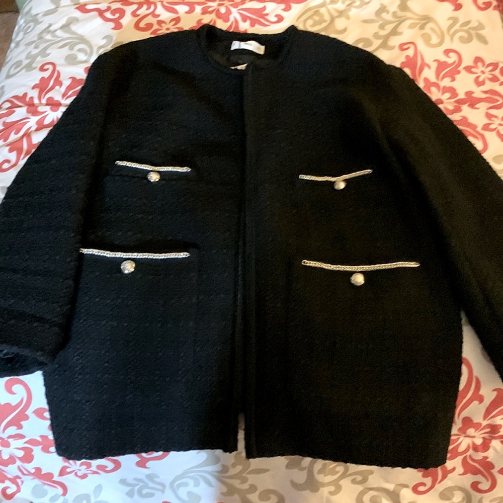 NWT Mango Pocket Tweed Jacket